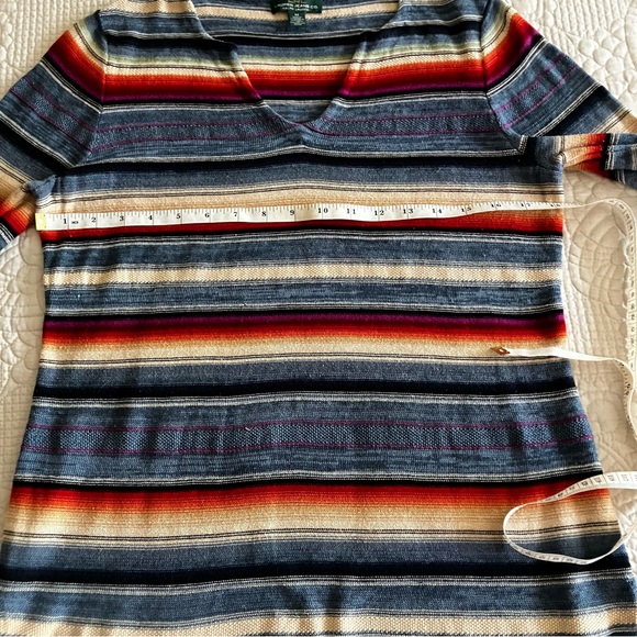 EUC Ralph Lauren linen/cotton multi color striped tunic top - Picture 5 of 6